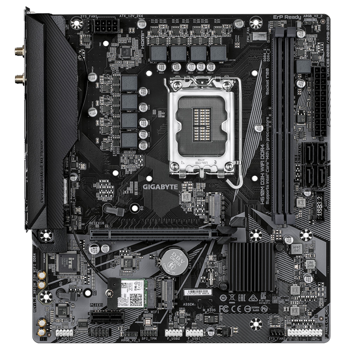 Gigabyte H610M D3H WIFI DDR4 Intel LGA 1700 , 2x DDR4 ~64GB, 1 x HDMI, 1x PCI x16, 1x PCI=E x1,1x M.2, 4x SATA, 4x USB3.2, 2x USB 2 image 2
