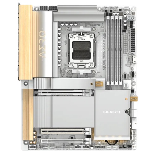 Gigabyte X870E AERO X3D WOOD AM5 DDR5 256GB USB4 Wi-Fi7 MT7927, RZ738 5GbE PCIe5 M.2 PCIe5/4 HDMI ALC1220 ATX image 2