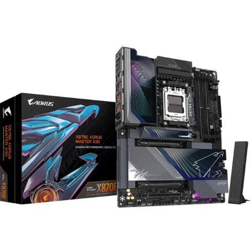 Gigabyte X870E AORUS MASTER X AM5 DDR5 256GB USB4 Wi-Fi7 BT5.4 10GbE+5GbE PCIe5 M.2 PCIe5/4 HDMI ALC1220 ES9118 ATX 30.5×24.4cm