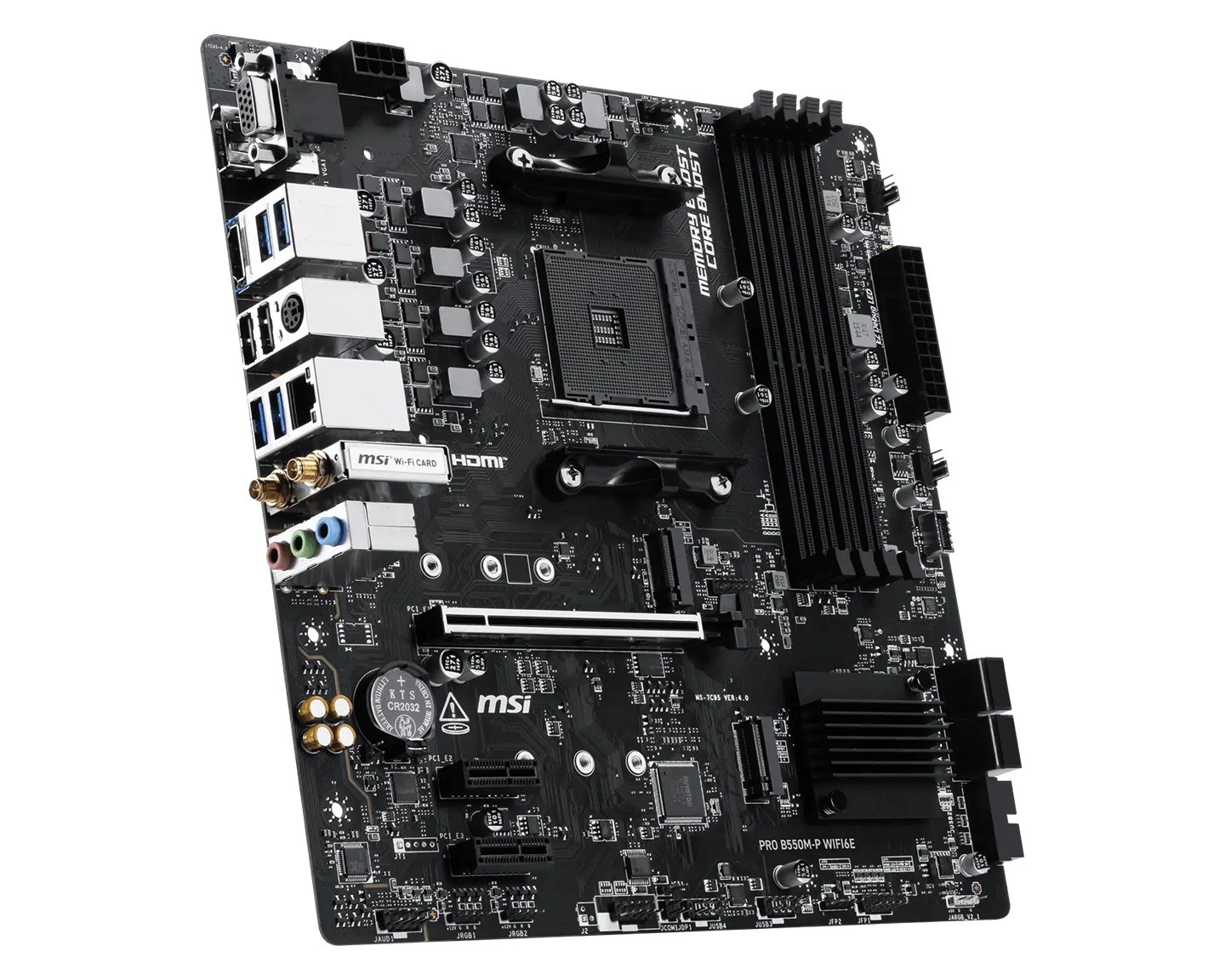 MSI PRO B550M-P WIFI6E, AMD B550, AM4, DDR4 128GB, PCIe 4.0, 2x M.2, Wi-Fi 6E, 1Gb LAN, USB Type-C. image 3