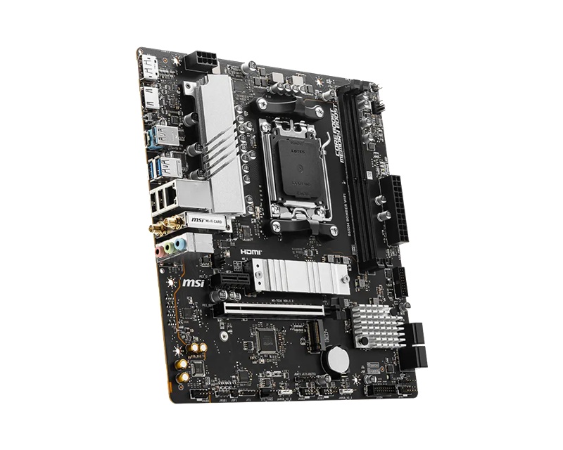MSI B650M BOMBER WIFI AMD AM5 MATX Motherboard, 2x DDR5 ~128GB, 1x PCI-E x16, 2x M.2, 4x SATA,  6x USB 2.0 image 3
