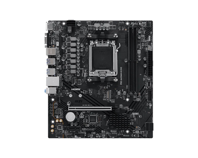 MSI PRO A620AM-B EVO ATX Motherboard, AM5, AMD A620A, 2xDDR5 128GB, PCIe4.0 x16, 1xM.2, 2xSATA, HDMI/VGA, 2.5G LAN, ATX image 2