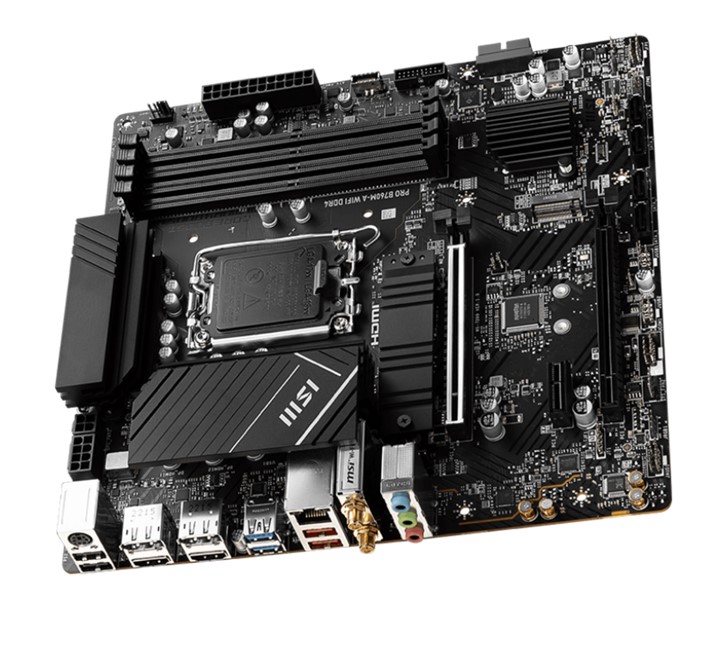 MSI PRO B760M-A WIFI DDR4 mATX Motherboard, 4x DDR4~128GB, 2x PCI-E x 16, 1x PCI-E x 1, 2x M.2, 4x SATA, 4x USB 3.2 , 2x USB 2.0 image 4