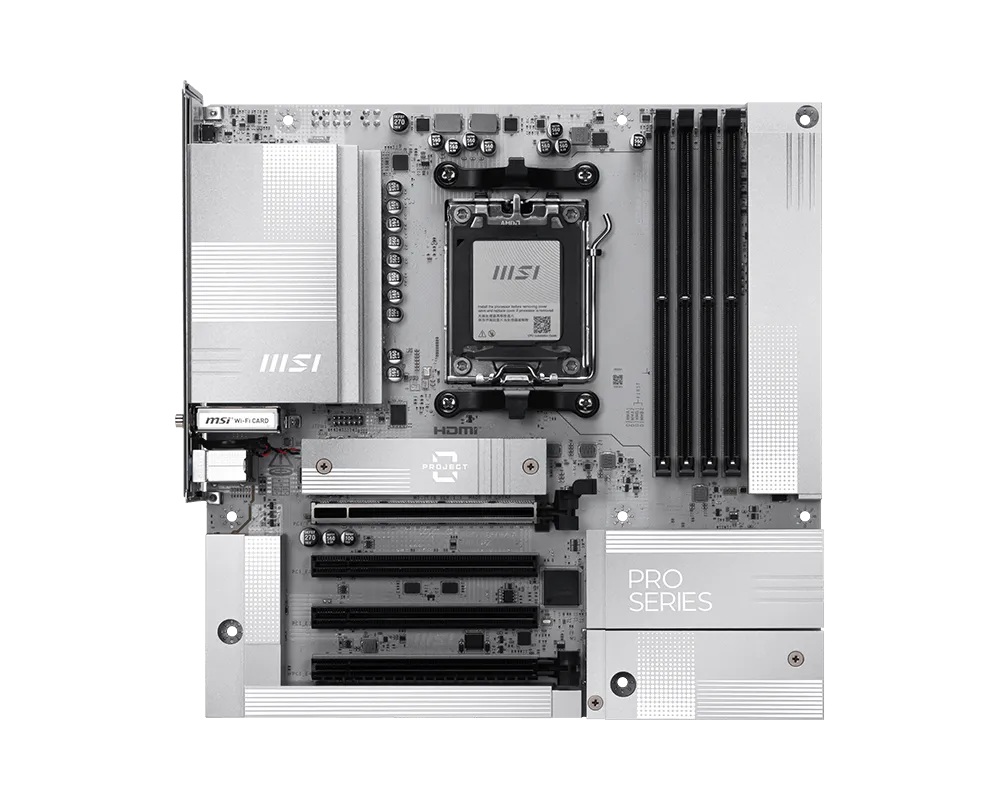MSI PRO B850M-A WIFI PZ, AMD Ryzen™ 9000/ 8000/ 7000, AM5, DDR5 256GB, PCIe 5.0, 2x M.2, Wi-Fi 7, 5G LAN, Back-Connect image 2