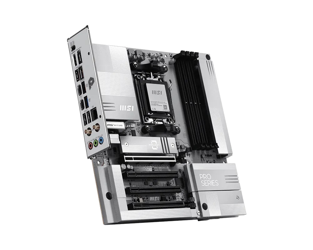 MSI PRO B850M-A WIFI PZ, AMD Ryzen™ 9000/ 8000/ 7000, AM5, DDR5 256GB, PCIe 5.0, 2x M.2, Wi-Fi 7, 5G LAN, Back-Connect image 3