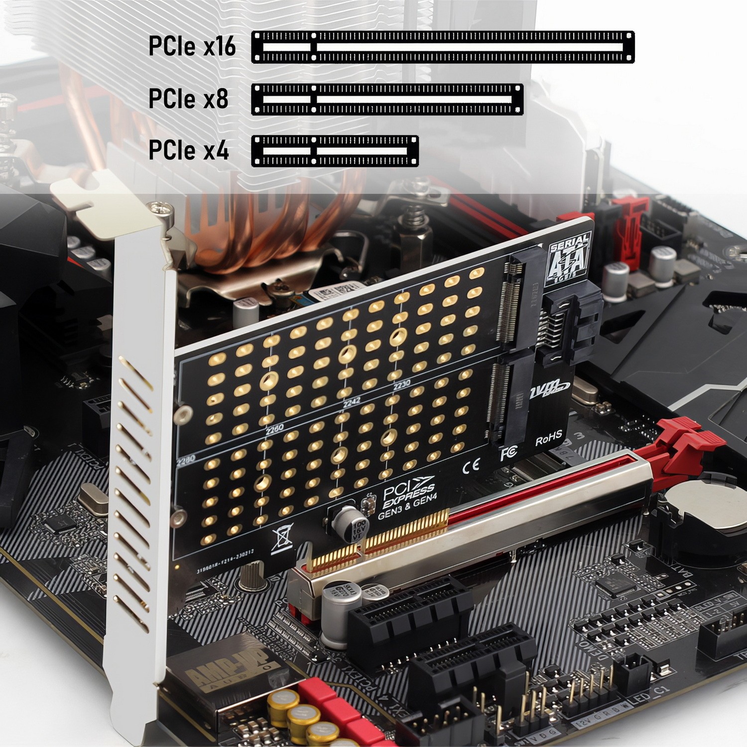 Simplecom EC412v2 NVMe and SATA M.2 SSD to PCIe x4 Expansion Card image 4