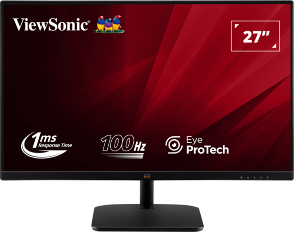 ViewSonic 27” Full HD 100Hz SuperClear IPS Panel with DisplayPort HDMI and VGA Speakers 2W VESA mount Monitor, 3YARW