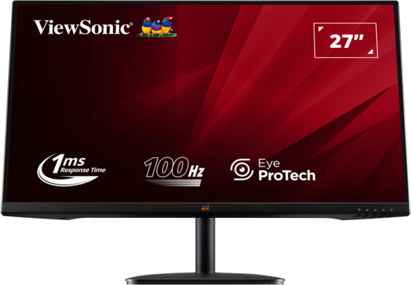ViewSonic 27” Full HD 100Hz SuperClear IPS Panel with DisplayPort HDMI and VGA Speakers 2W VESA mount Monitor, 3YARW image 2